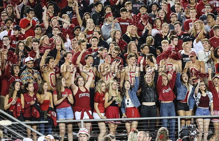 20181006StanfordUtah-028.JPG - Oct. 6, 2018; Stanford, CA.; Stanford fans react during an NCAA football game between the Stanford Cardinal and the Utah Utes at Stanford Stadium. Utah defeated Stanford 40-21. 